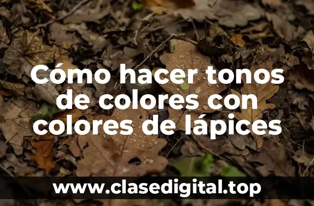 ¿Qué son los tonos de colores con lápices?