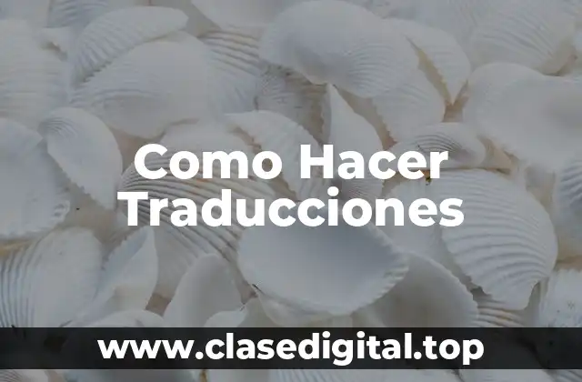 Como Hacer Traducciones
