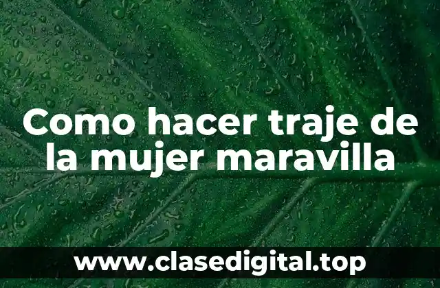 Traje de la Mujer Maravilla: una guía detallada