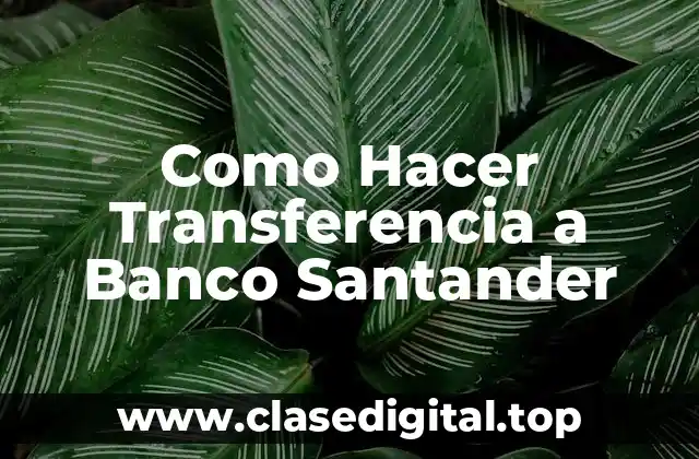 Como Hacer Transferencia a Banco Santander
