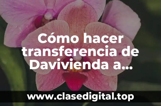 Cómo hacer transferencia de Davivienda a Bancolombia