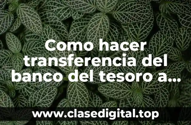 Como hacer transferencia del banco del tesoro a otro banco