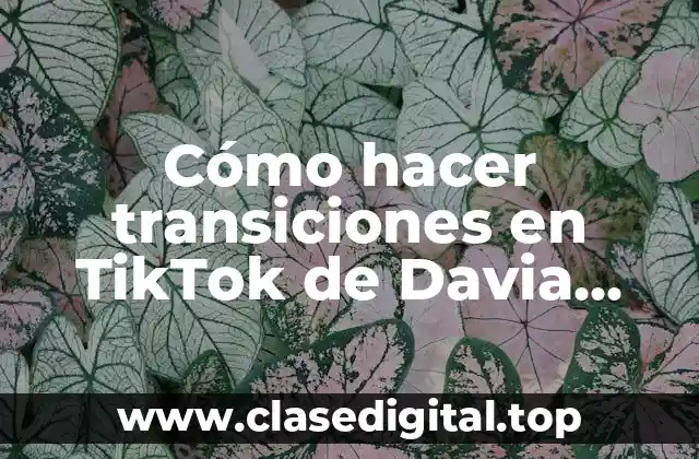 Cómo hacer transiciones en TikTok de Davia Arteaga