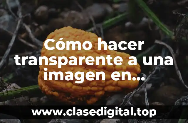 Cómo hacer transparente a una imagen en Photoshop