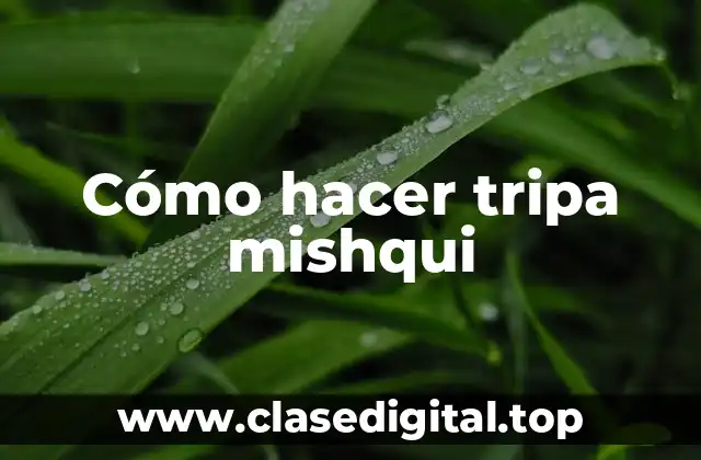 Cómo hacer tripa mishqui