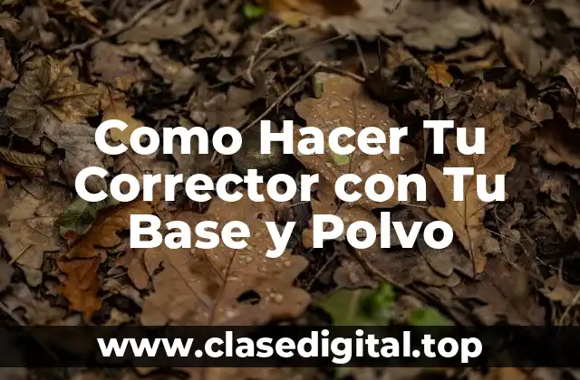 Como Hacer Tu Corrector con Tu Base y Polvo