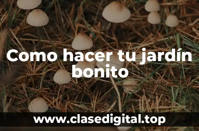 Como hacer tu jardín bonito