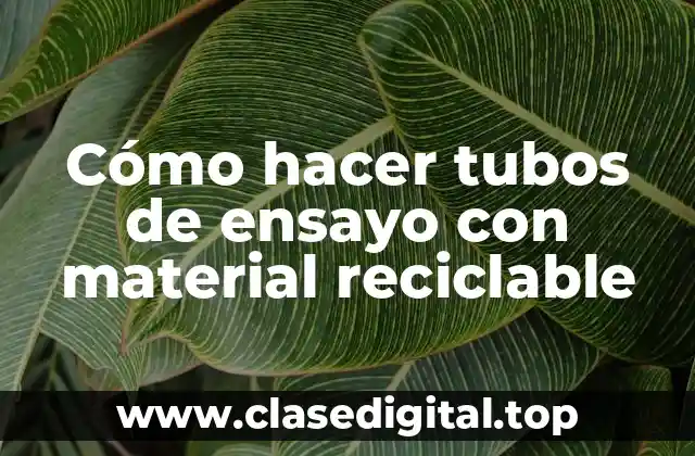 Cómo hacer tubos de ensayo con material reciclable