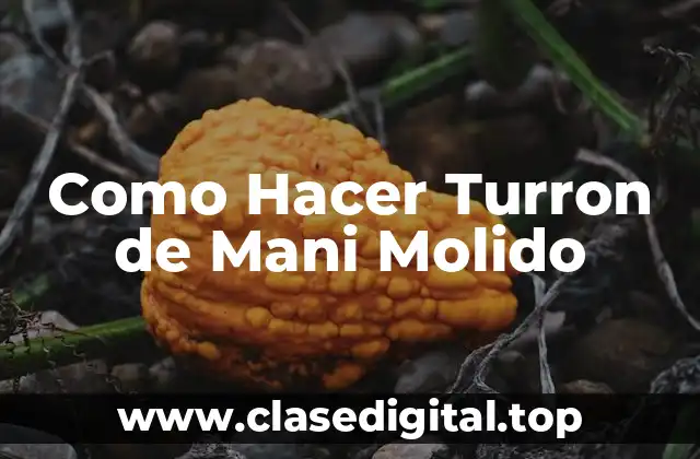 Como Hacer Turron de Mani Molido