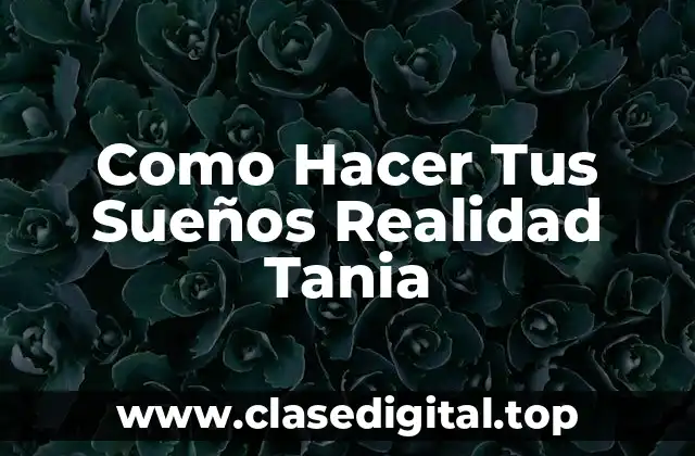 Como Hacer Tus Sueños Realidad Tania