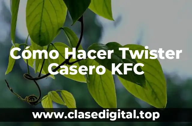 Cómo Hacer Twister Casero KFC