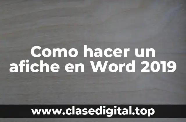 Como hacer un afiche en Word 2019