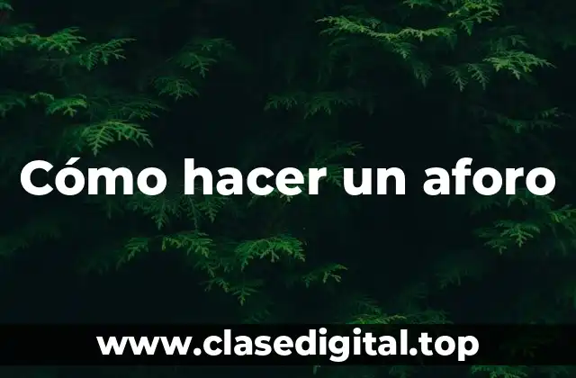 Cómo hacer un aforo