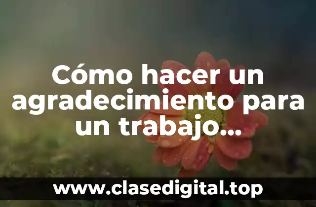 Cómo hacer un agradecimiento para un trabajo monográfico