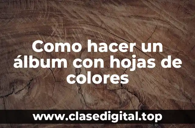Como hacer un álbum con hojas de colores