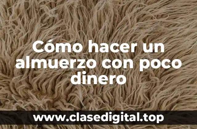 Cómo hacer un almuerzo con poco dinero