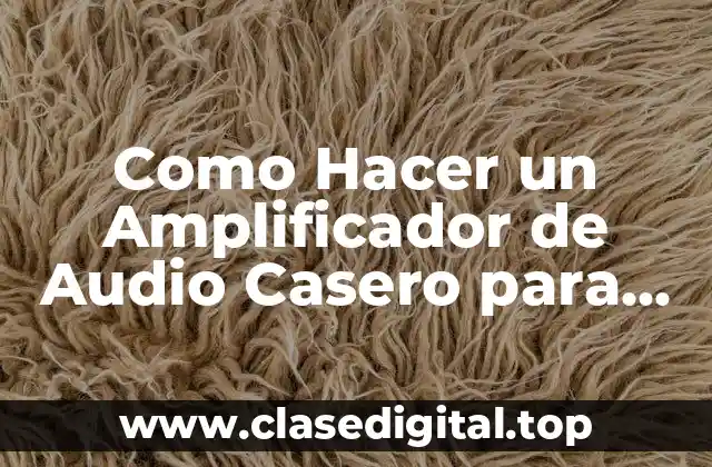 Como Hacer un Amplificador de Audio Casero para Celular