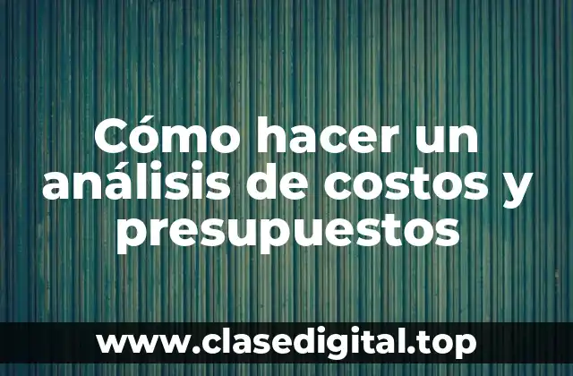 Cómo hacer un análisis de costos y presupuestos