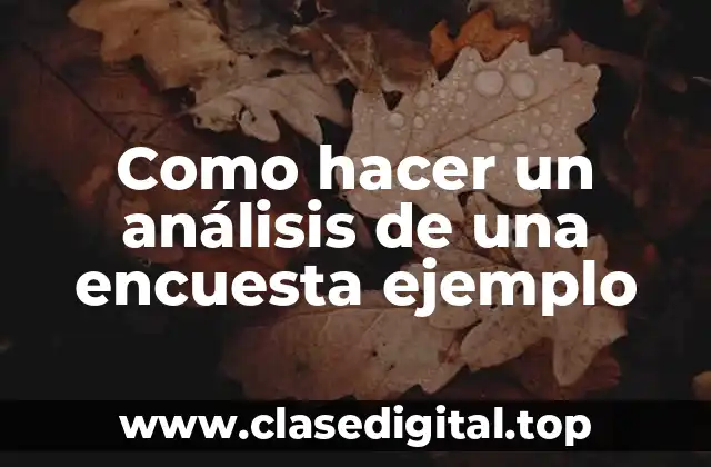 Como hacer un análisis de una encuesta ejemplo
