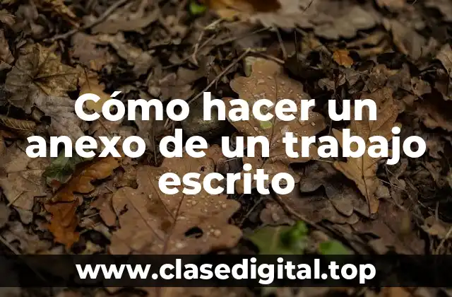 Cómo hacer un anexo de un trabajo escrito