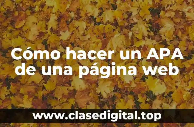 Cómo hacer un APA de una página web