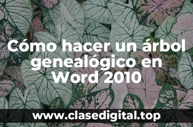 Cómo hacer un árbol genealógico en Word 2010