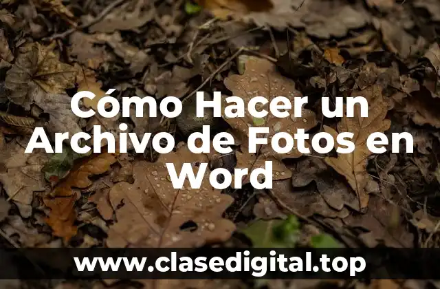 Cómo Hacer un Archivo de Fotos en Word