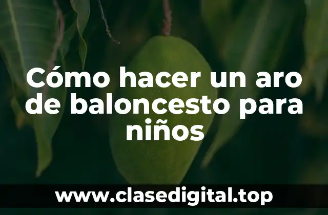 Cómo hacer un aro de baloncesto para niños