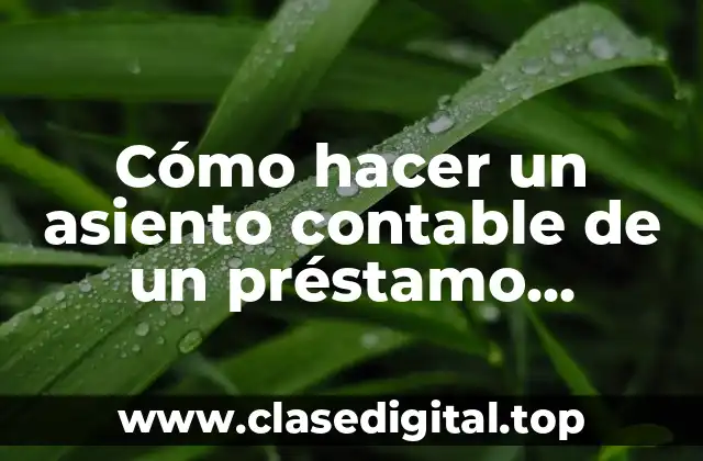 Cómo hacer un asiento contable de un préstamo bancario