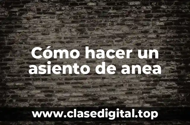 Cómo hacer un asiento de anea