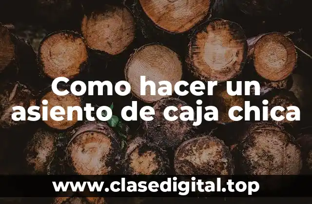 Como hacer un asiento de caja chica