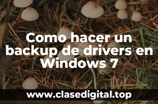 Como hacer un backup de drivers en Windows 7