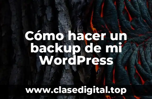 Cómo hacer un backup de mi WordPress