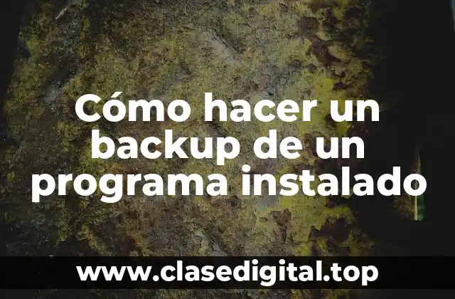 Cómo hacer un backup de un programa instalado