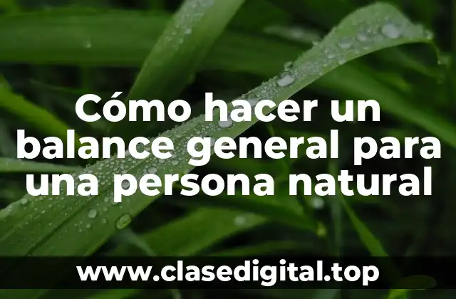 Cómo hacer un balance general para una persona natural