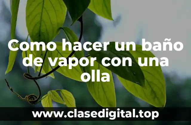 Como hacer un baño de vapor con una olla