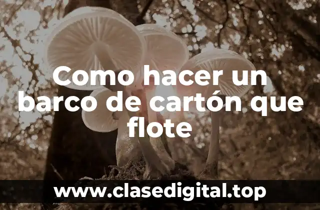 Como hacer un barco de cartón que flote