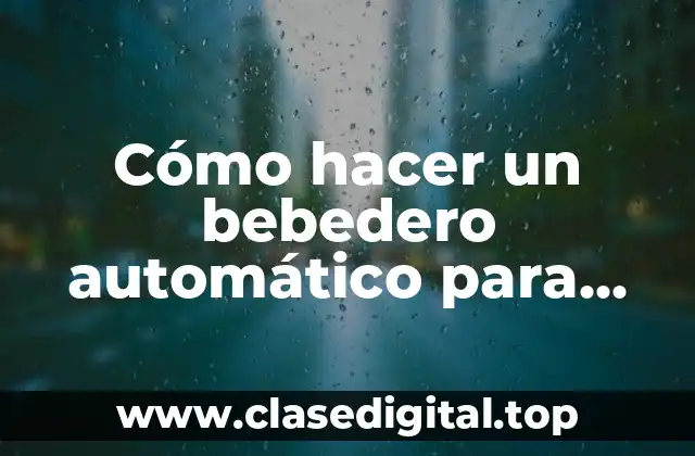 Cómo hacer un bebedero automático para pollos