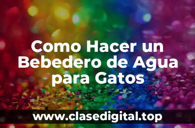 Como Hacer un Bebedero de Agua para Gatos