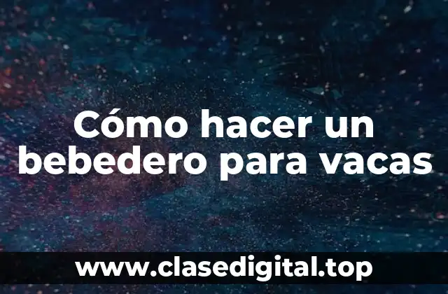¿Qué es un bebedero para vacas?