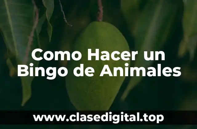 Como Hacer un Bingo de Animales