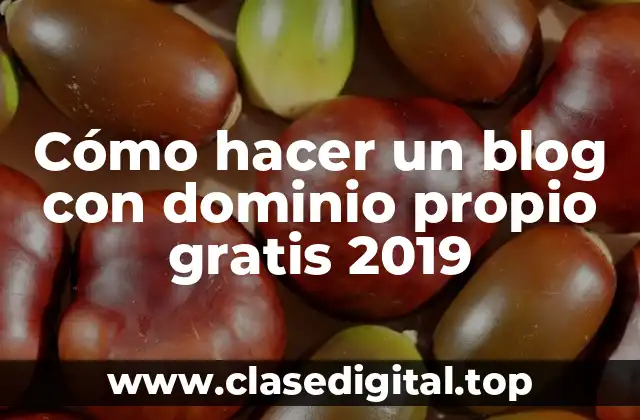 Cómo hacer un blog con dominio propio gratis 2019