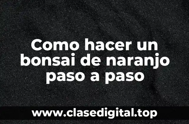 Como hacer un bonsai de naranjo paso a paso