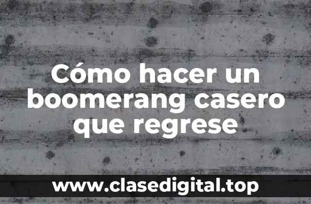 Cómo hacer un boomerang casero que regrese