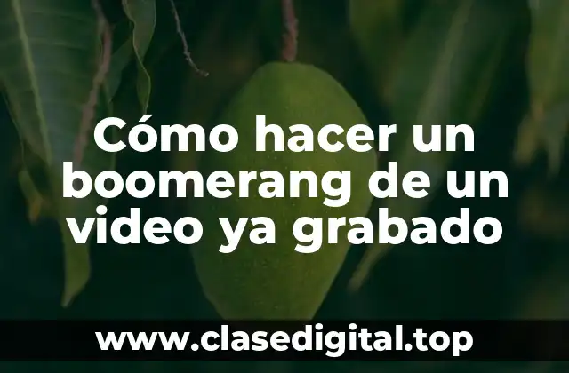 Cómo hacer un boomerang de un video ya grabado