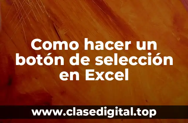 Como hacer un botón de selección en Excel