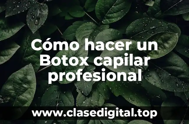 Cómo hacer un Botox capilar profesional