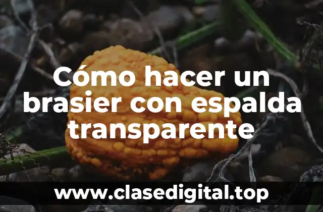 Cómo hacer un brasier con espalda transparente