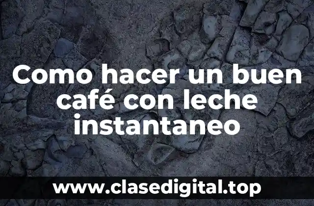 ¿Qué es el café con leche instantaneo?