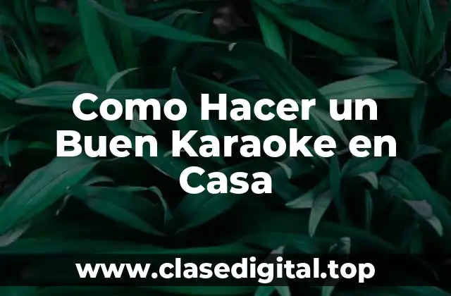 Karaoke en Casa: ¿Qué es y para Qué Sirve?